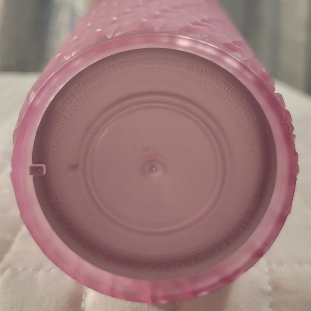 Starbucks 2024 Matte Light Pink Soft Touch Chain Link Venti Cold Cup Tumbler Fun